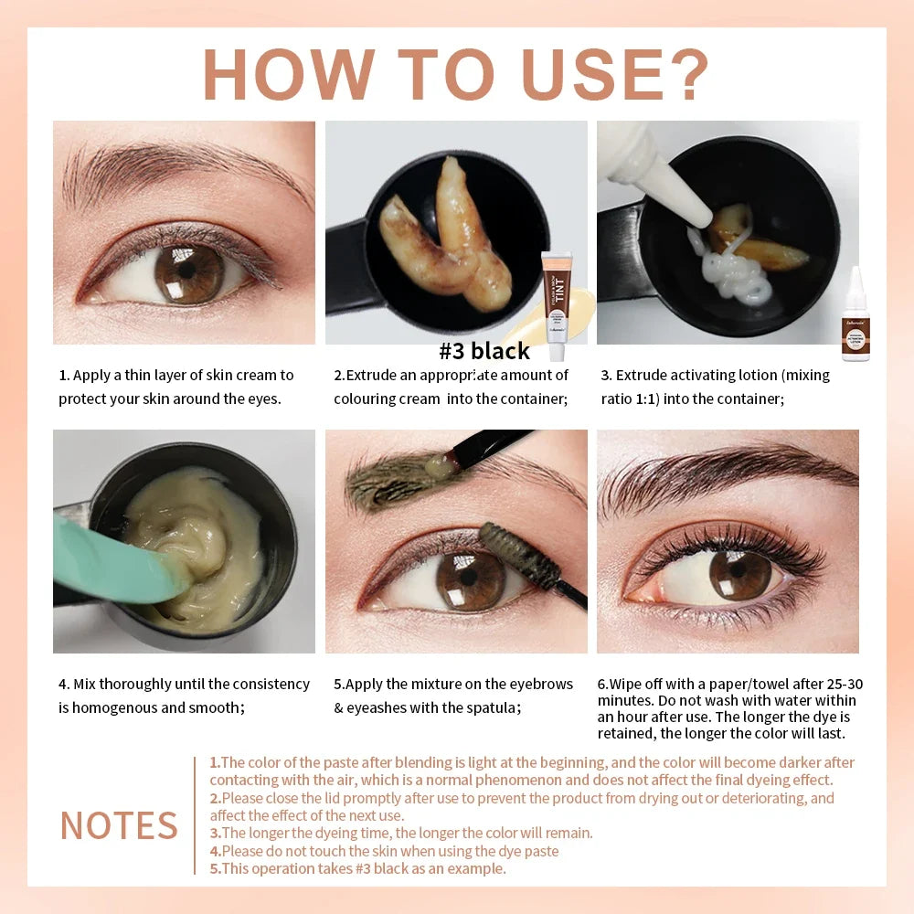 Natural Eyelash Tinting Quick Eyebrow Enhancer 3 Colors Available