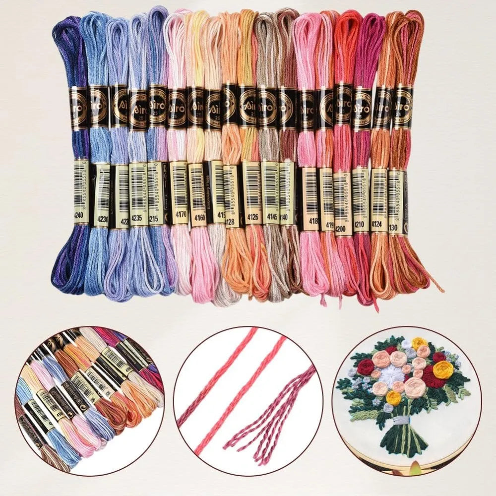 18 Skeins Variegated Embroidery Floss – Gradient Cross Stitch Thread