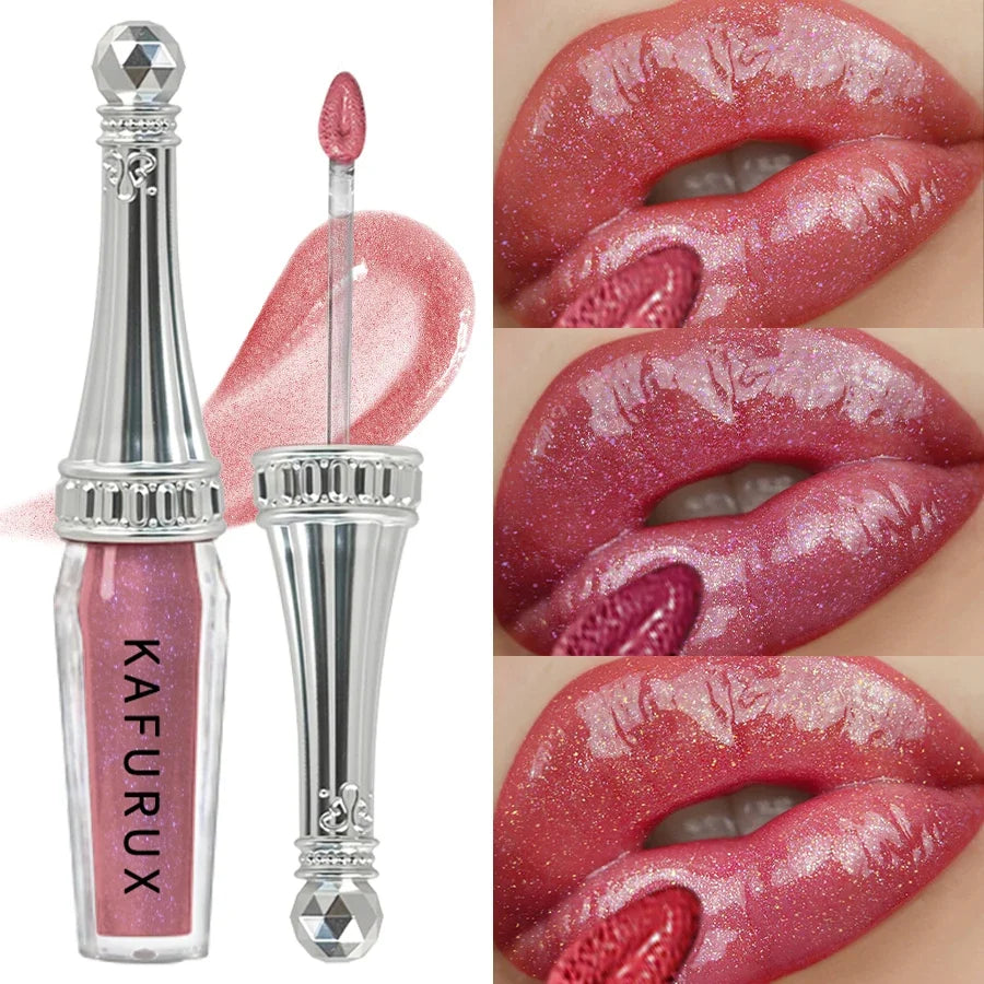 KAFURUX 6-Color Glitter Lip Gloss – Shimmer Pearlescent Set