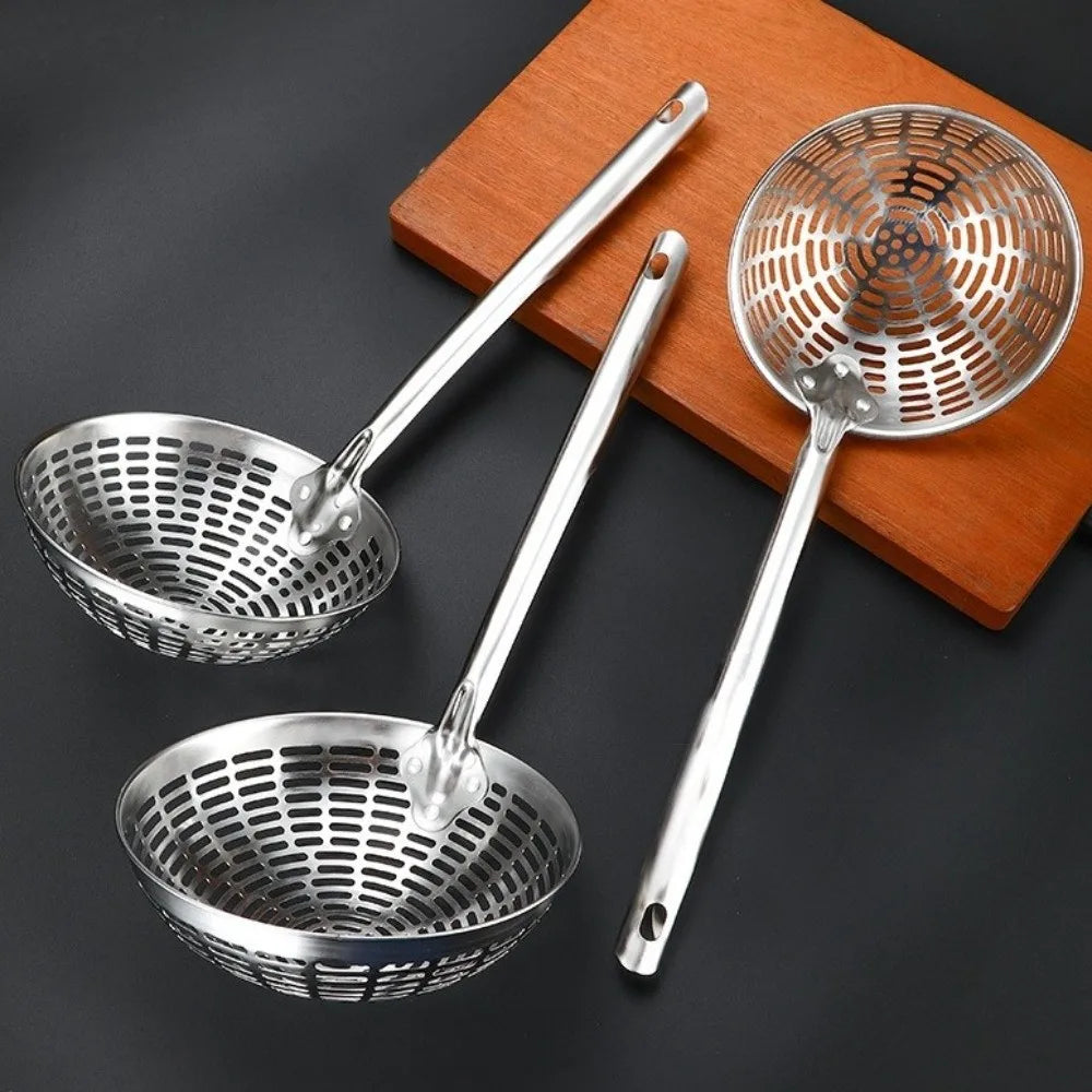 Stainless Steel Long Handle Mesh Skimmer Strainer Spoon