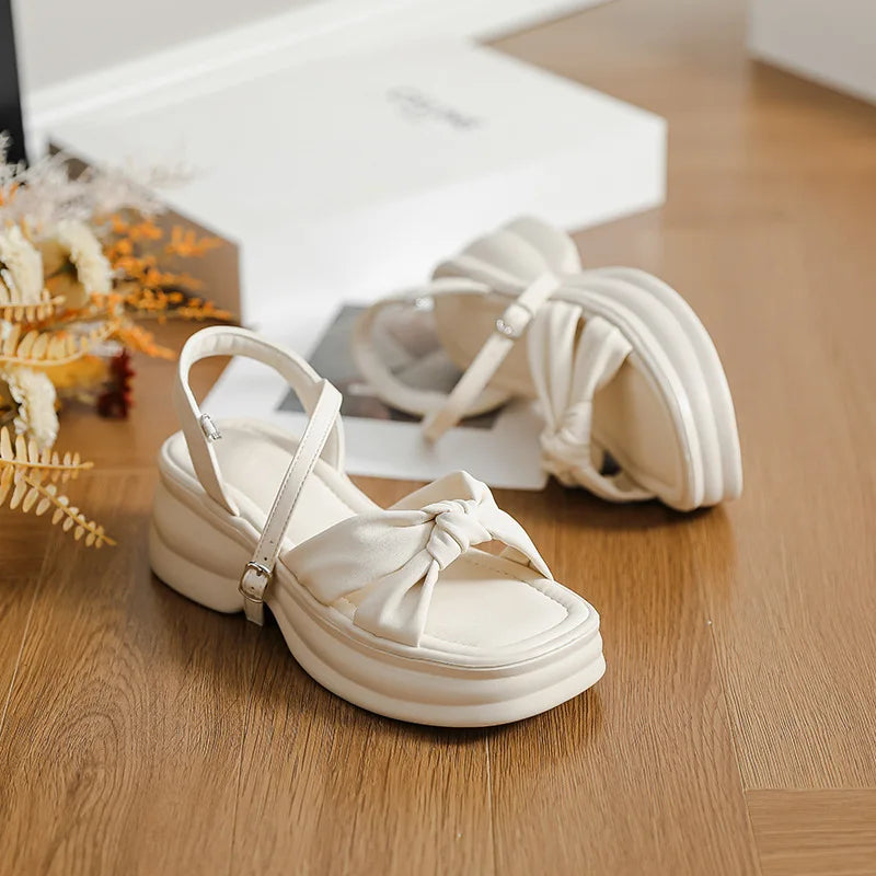Women's Roman Platform Wedge Sandals – Cross Strap Summer