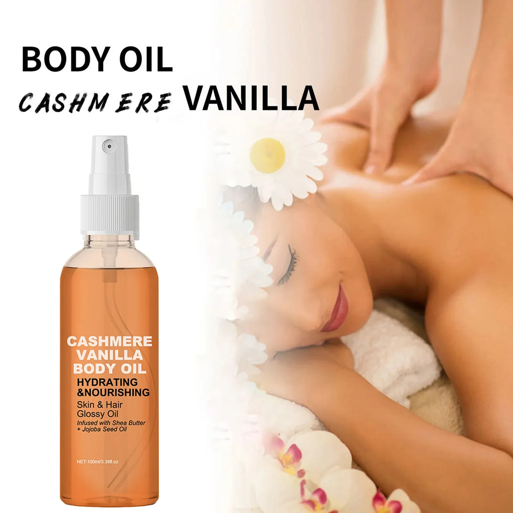 Cashmere Vanilla Body Massage Oil Hydrating Nourishing Skin Hair