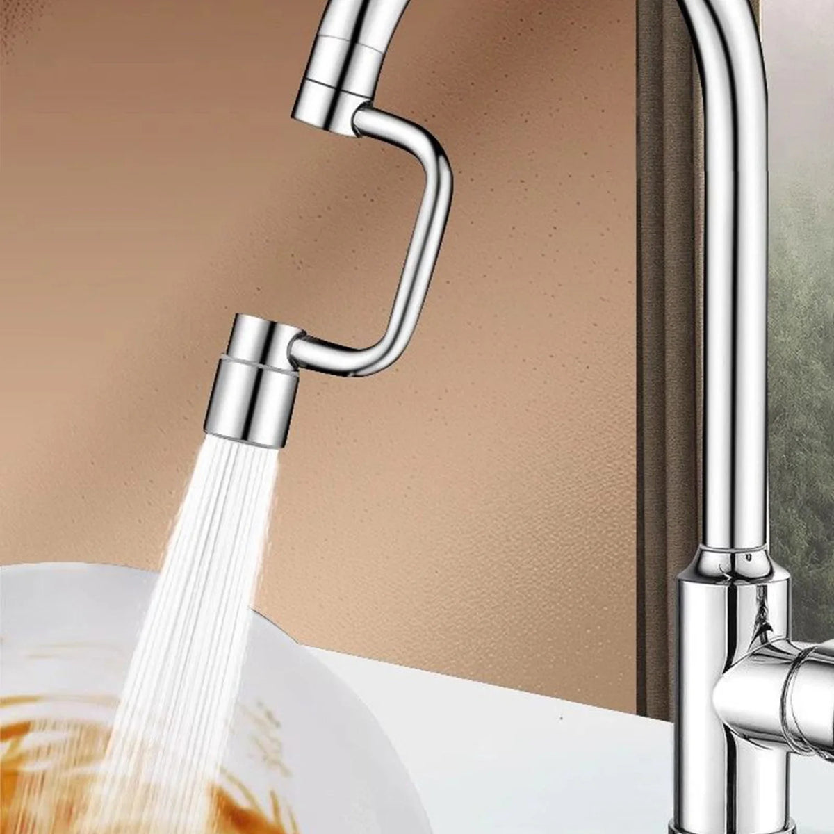 1080° Rotating Faucet Extender | Stainless Steel Aerator