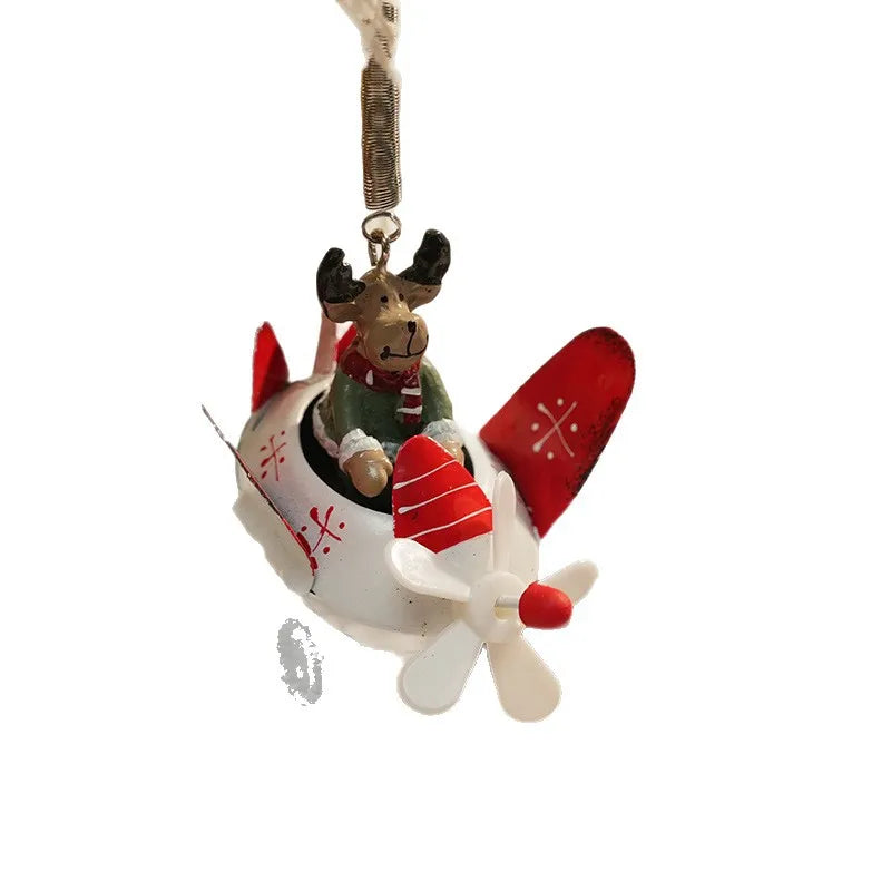 Christmas Ironwork Airplane Pendants Home Iron Handicrafts Snowmen
