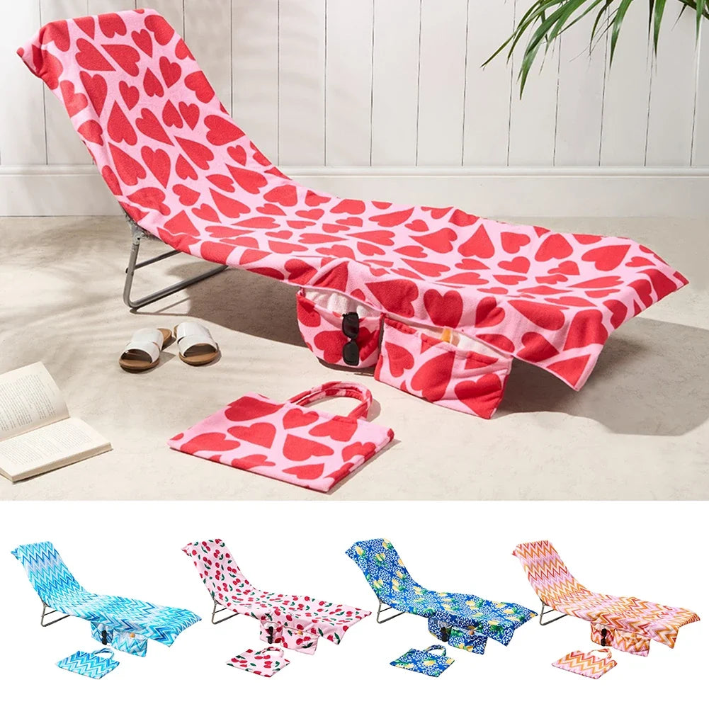 2-in-1 Beach Lounge Chair Cover & Tote Bag | Soft Microfiber