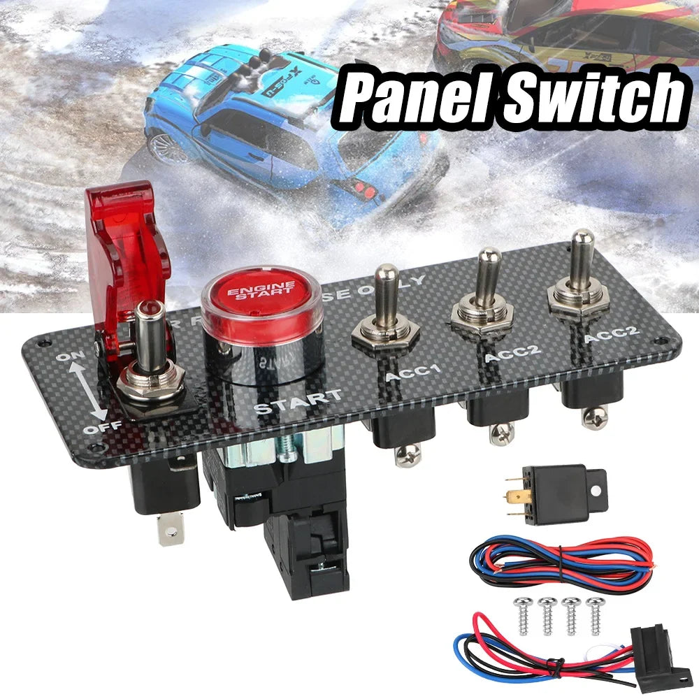 12V LED Ignition Switch Panel – Racing Car Engine Start Button