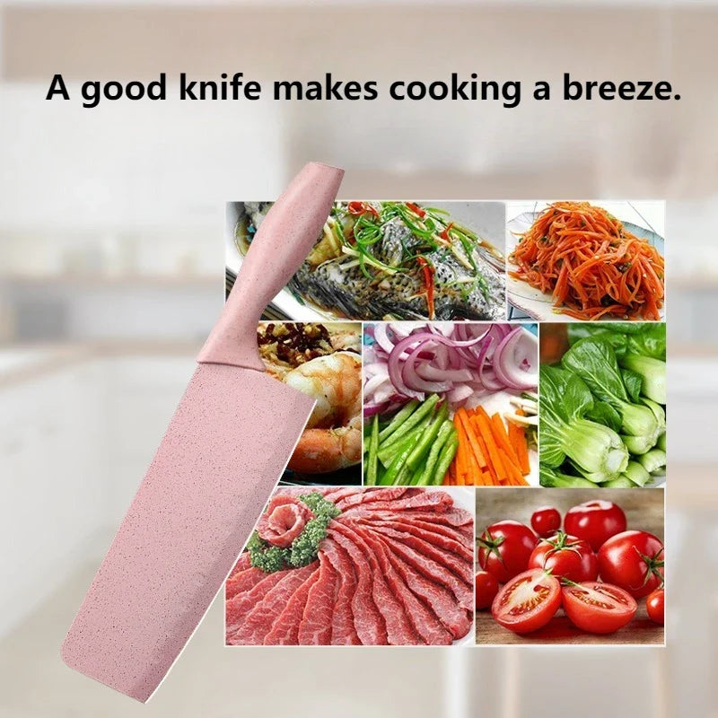 Pink Multi-Purpose Kitchen Knife – Sharp 18cm Stainless Steel