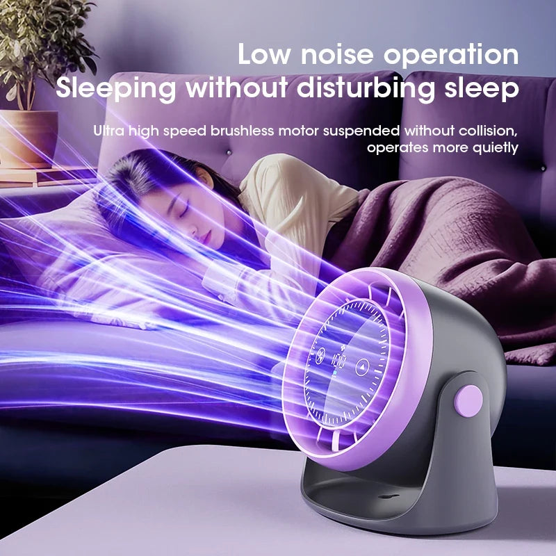 100-Speed Rechargeable Desktop & Wall Mount Air Circulator Fan