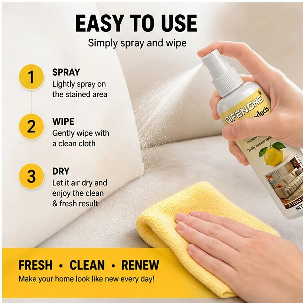 Waterless Fabric Cleaner Spray – No Rinse Fast Stain Removal