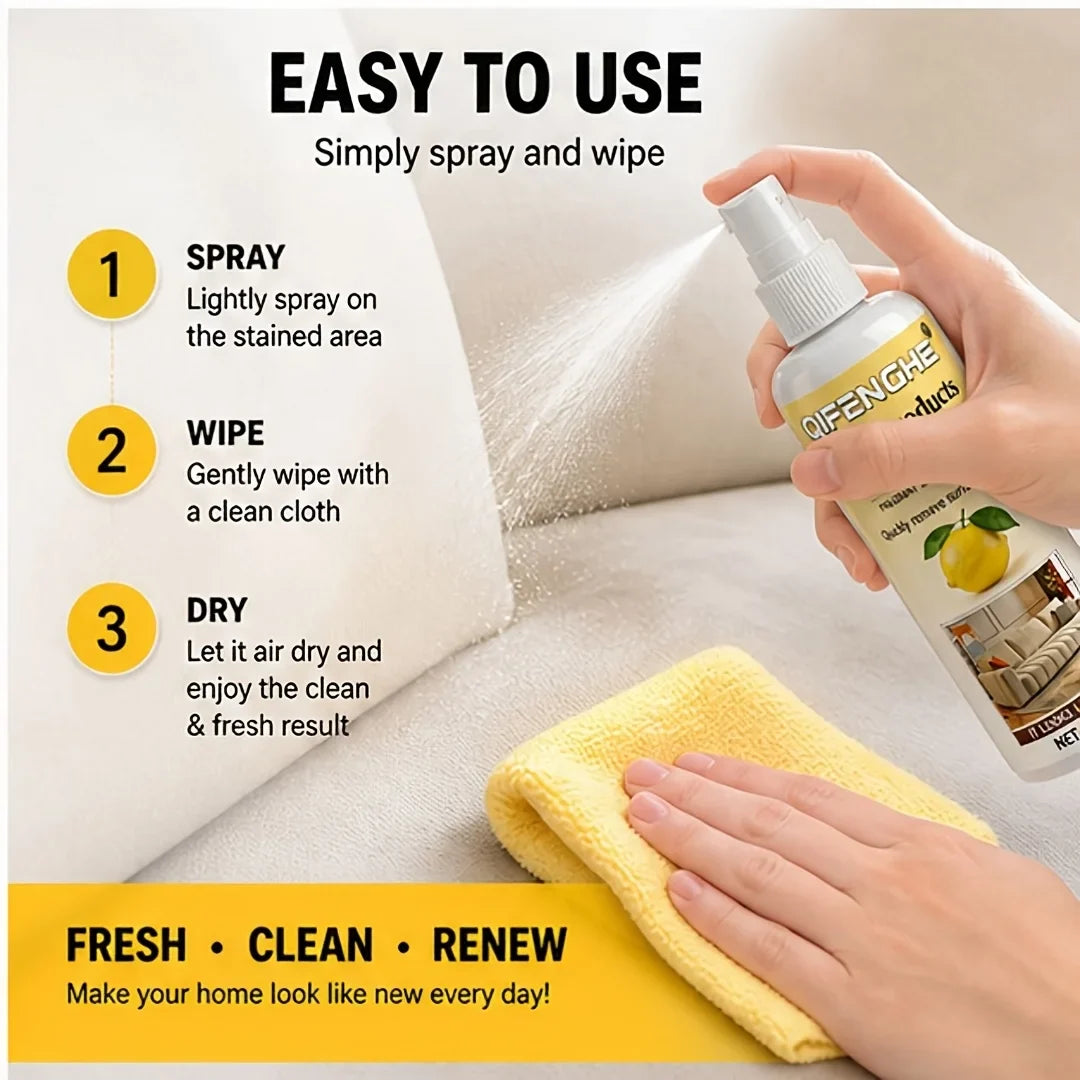 Waterless Fabric Cleaner Spray – No Rinse Fast Stain Removal