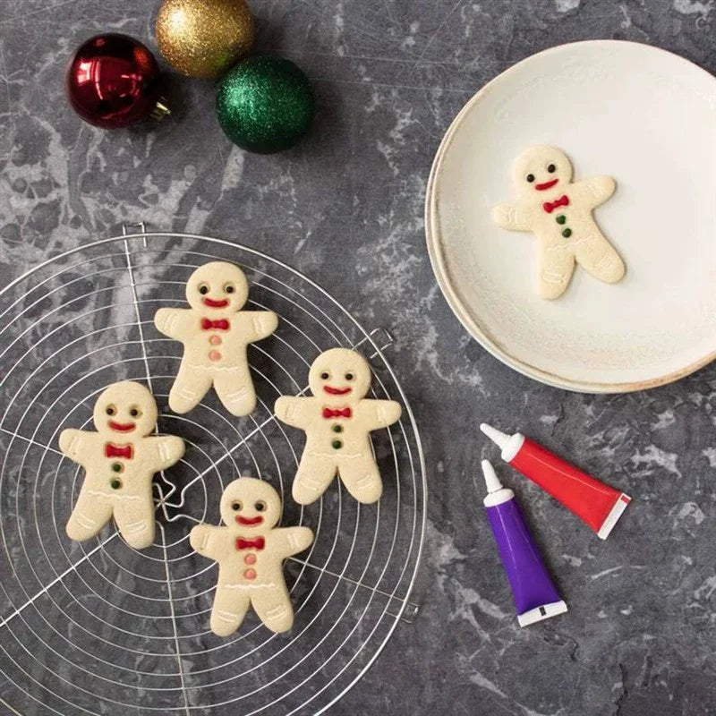 Christmas Gingerbread Cookie Cutters DIY Snowflake Santa Plastic Mold