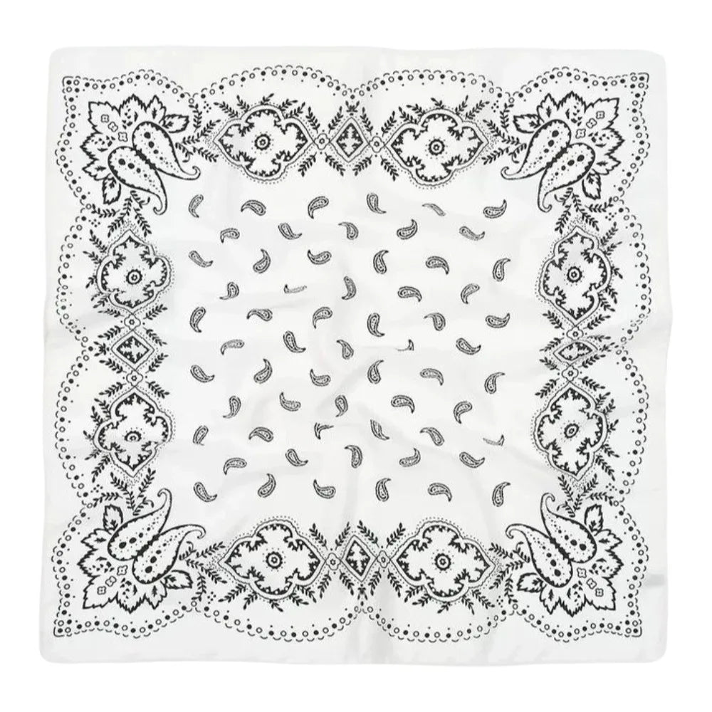 Y2K Cashew Flower Print Square Scarf – Hair Headband Accessory
