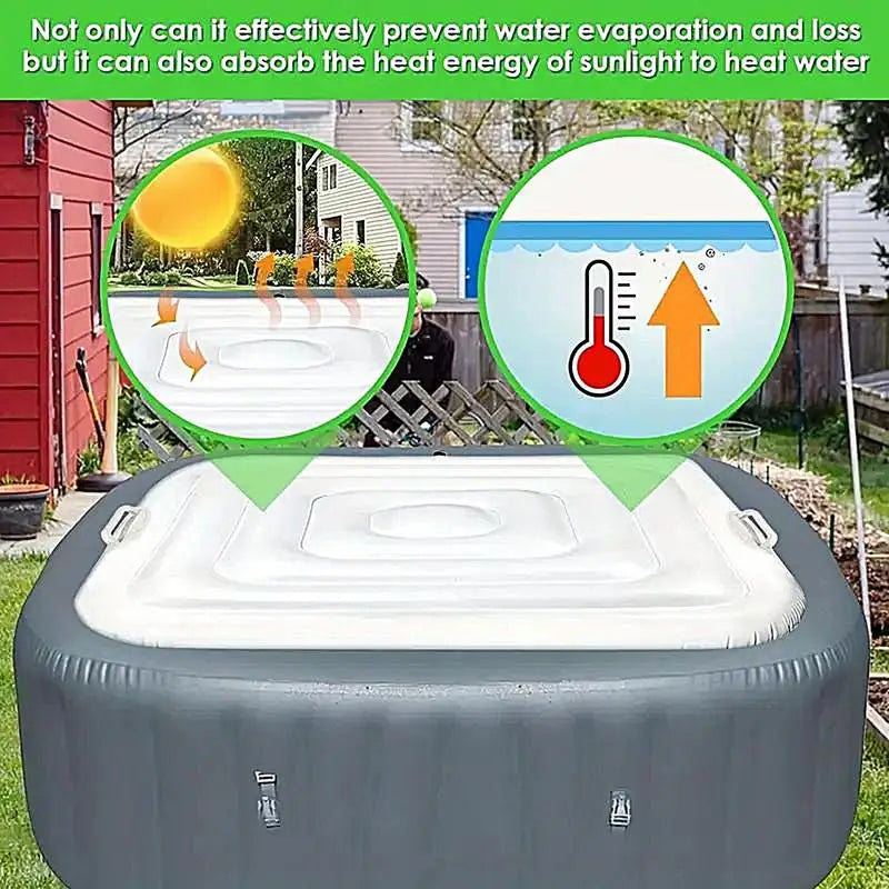 Tub Cover Square Insulated Inflatable Energy Saving Lid Protector