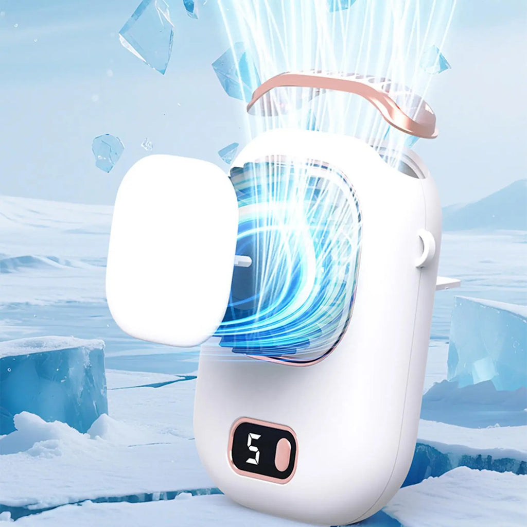 Bladeless Waist Clip Fan – 5-Speed USB Rechargeable Personal Fan