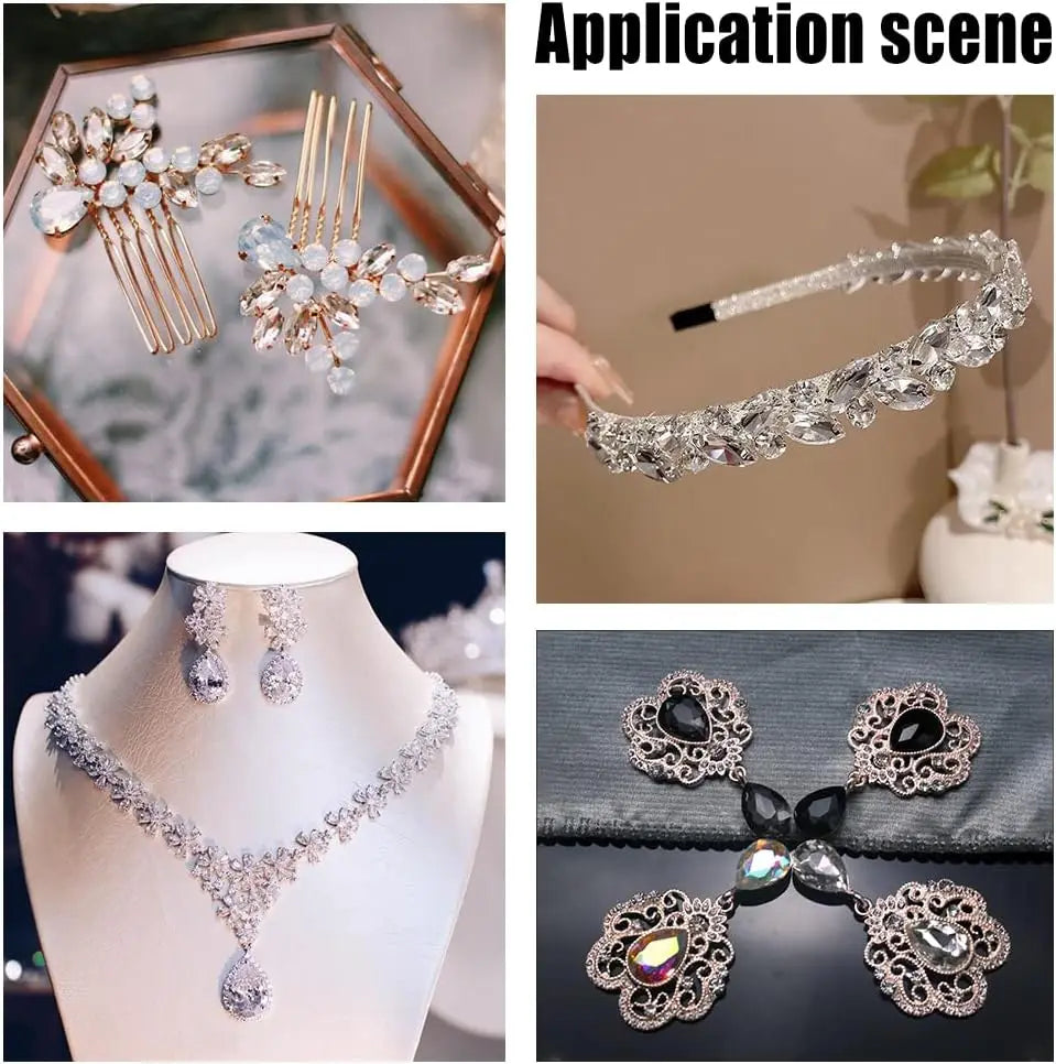 94 Pcs Teardrop Glass Rhinestones – 6 Sizes, Pointed Back Gems