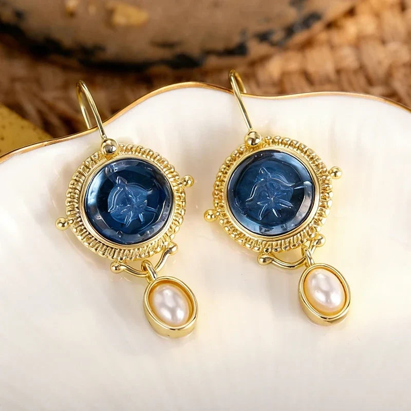Huitan Vintage Pearl Drop Earrings – Bohemian Women's Jewelry
