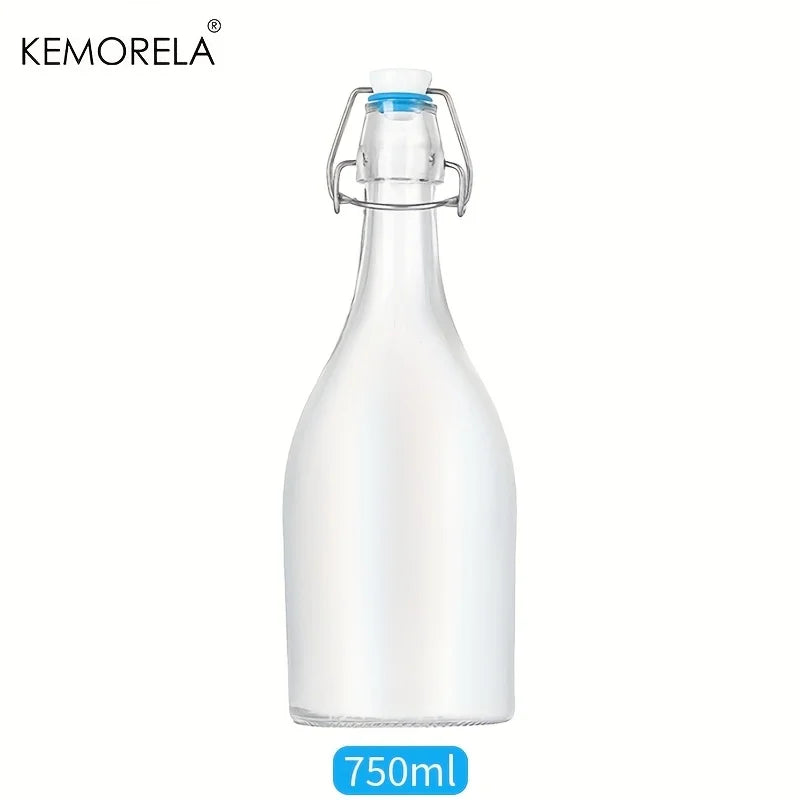 Frosted Glass Bottle 500ml/750ml – Airtight Flip Lock Brewing Jar