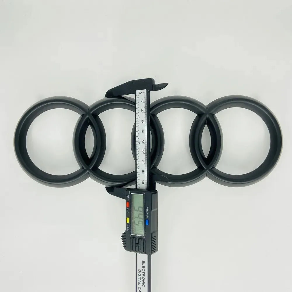 4-Ring ABS Emblem Badge for Audi A3 A4 A5 A6 Q5 Q8 TT | Black/Silver