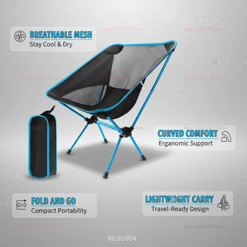 Foldable Outdoor Moon Chair – Portable Beach & Camping Seat