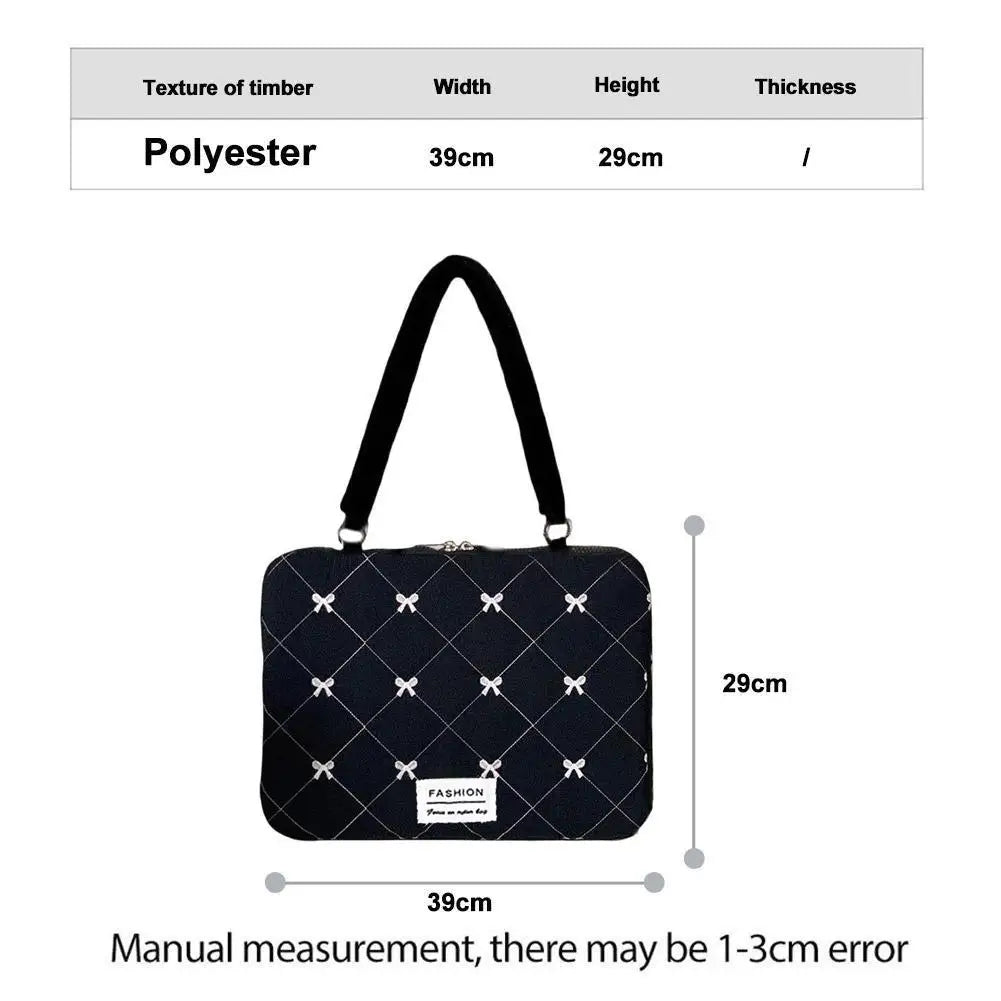 15" Cute Bow Laptop Sleeve Bag – Portable Notebook Case Women