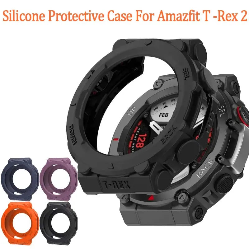 Silicone Bumper Case Cover for Amazfit T-Rex 2 Smartwatch