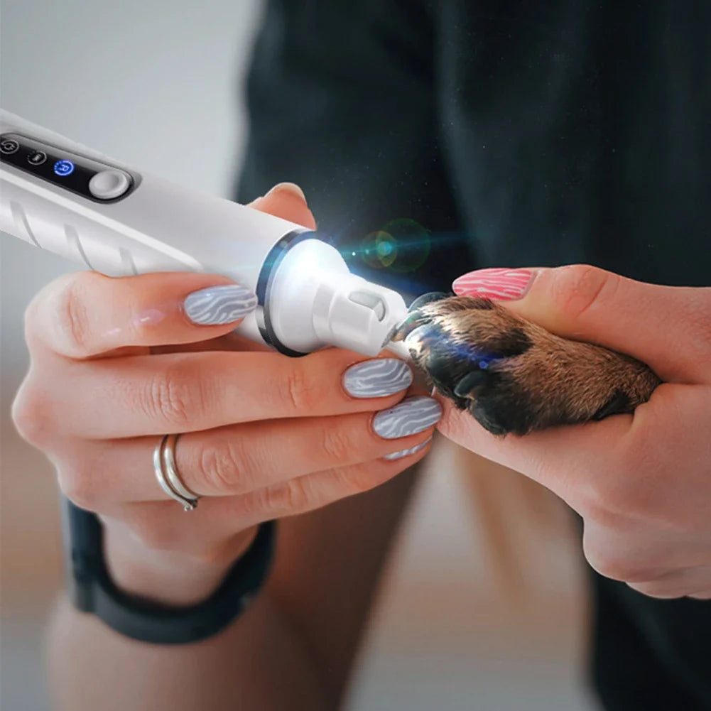 Electric Pet Nail Grinder with LED Light | 3-Speed USB Rechargeable