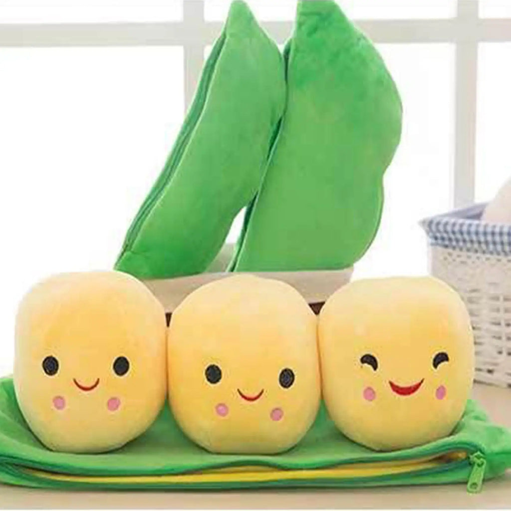 Pea Pod Plush Toy Pillow with 3 Bean Dolls | 25/40cm Gift