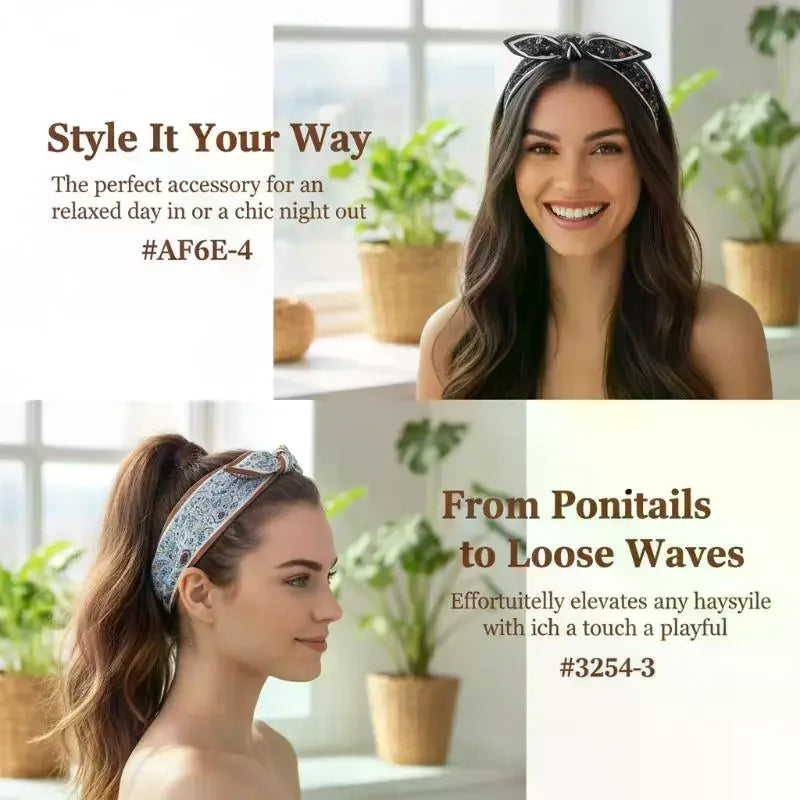 Floral Paisley Bohemian Rabbit Ear Headband | Stretchy
