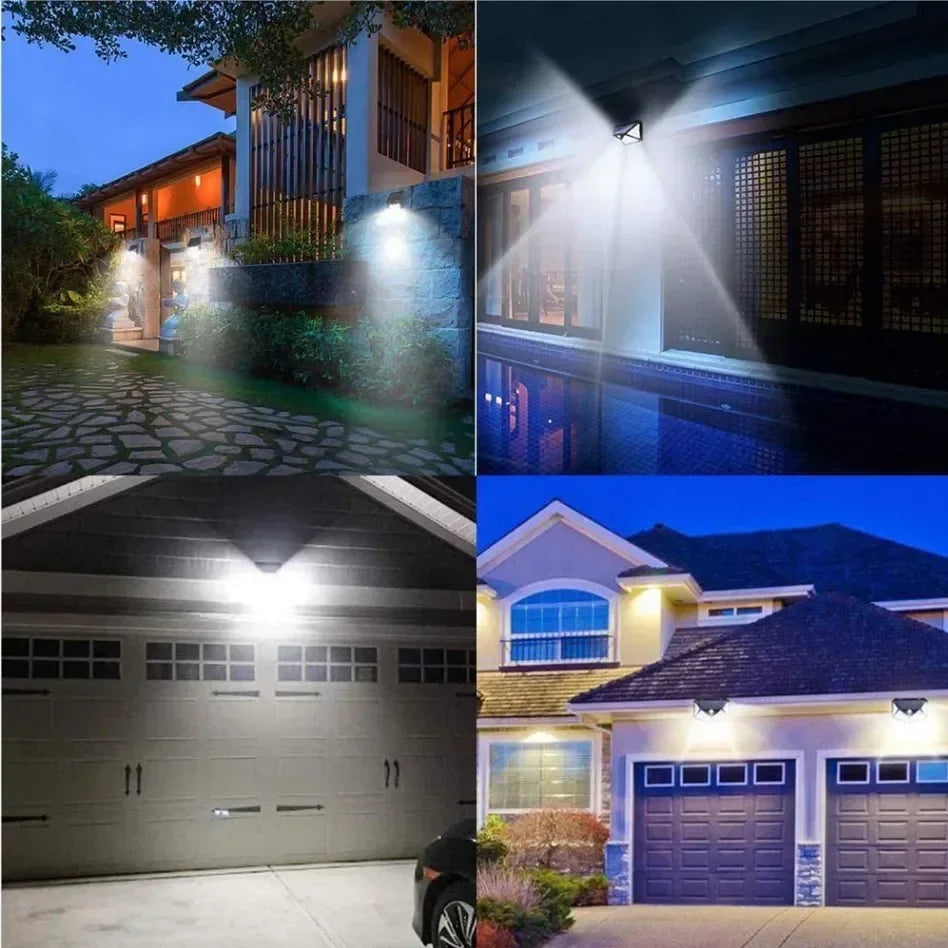 100LED Solar Wall Light PIR Motion Sensor – IP65 Outdoor 270°