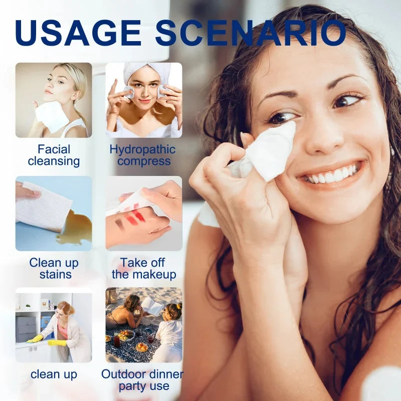 Disposable Face Towels – Thick Makeup Remover Cleansing Wipes