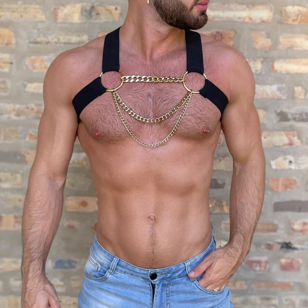 Men Harness Belts Fetish Gay Clothing Sex Rave Sexual Elasticit Chest