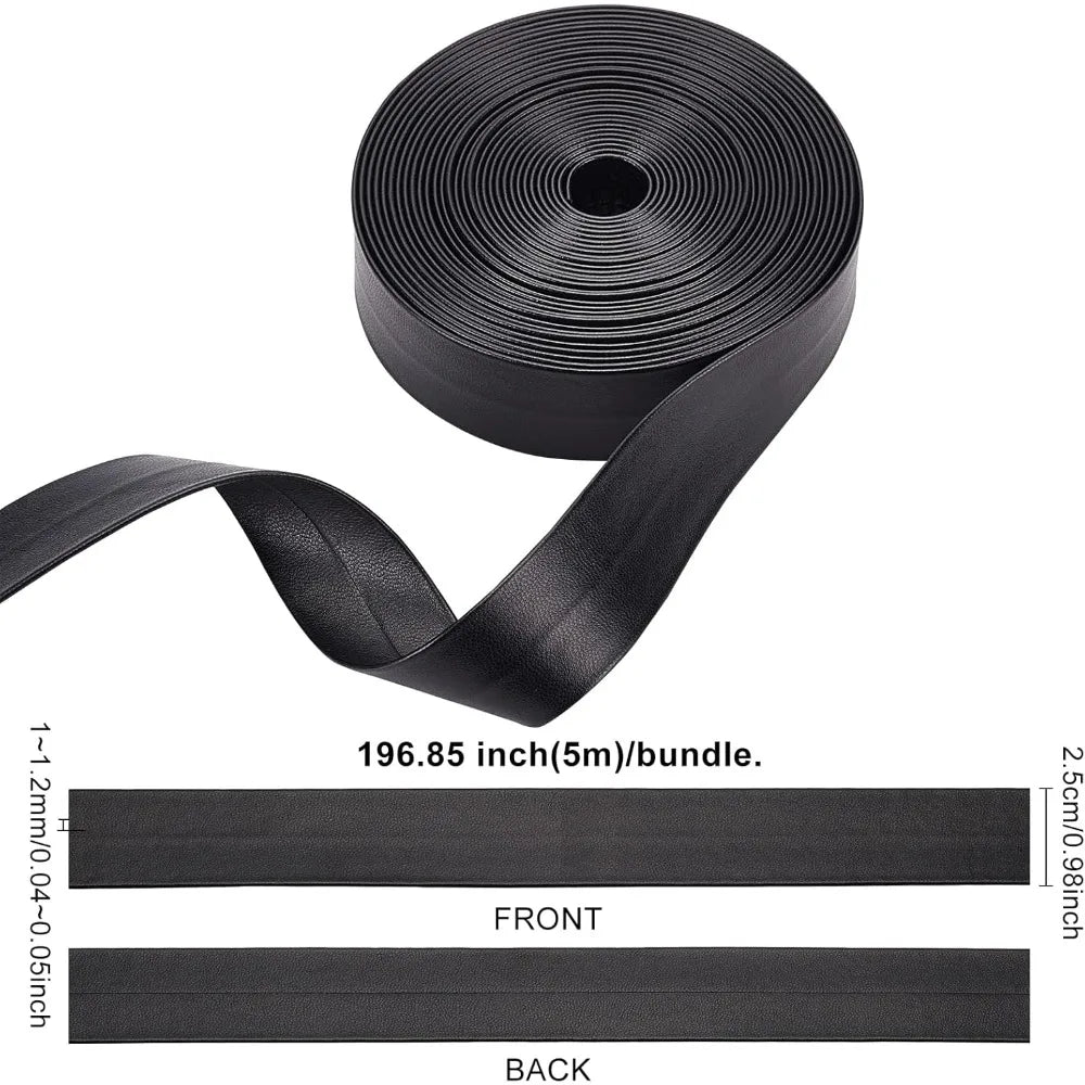 Faux Leather Ribbon Strap 25mm Black 5m – DIY Craft Trim