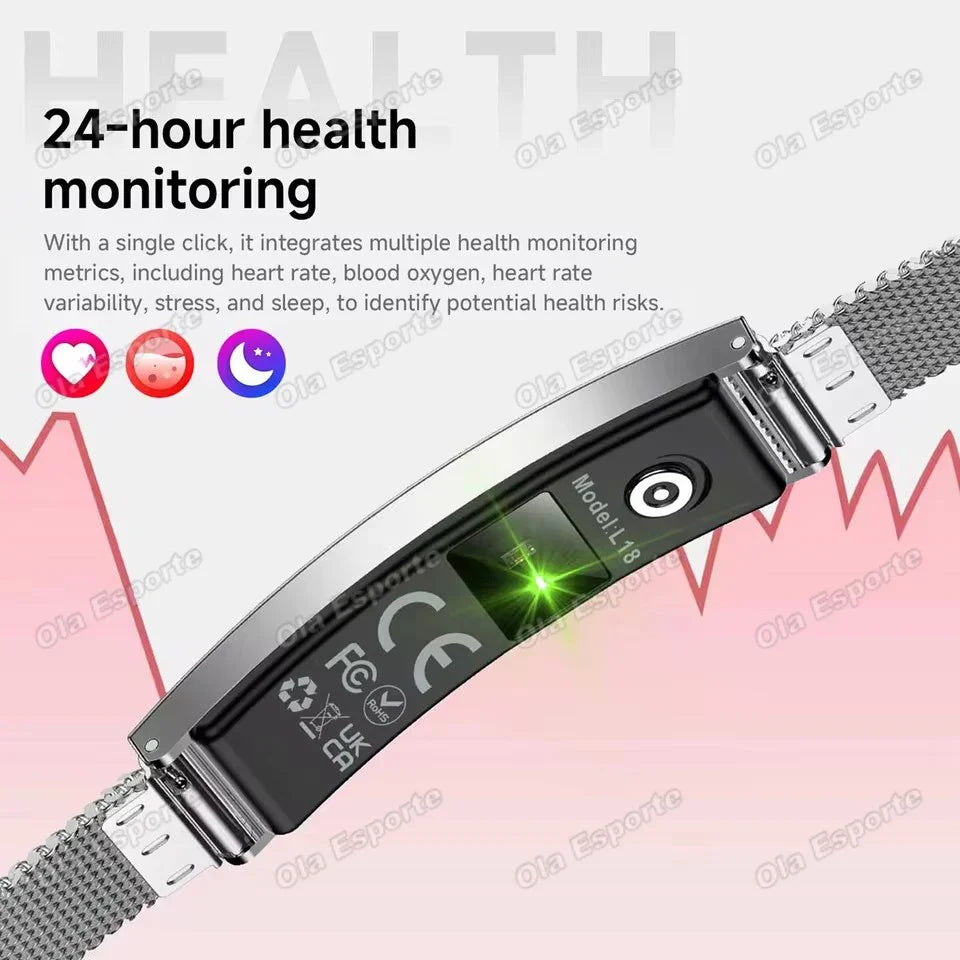 Health Smart Bracelet Men Women Fitness Sports Band Stress Test HRV