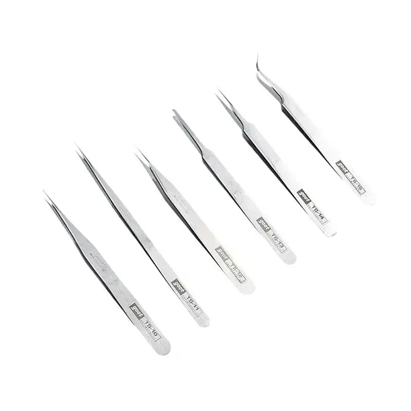 Stainless Steel Tweezers Bent Straight Fine Work Crafts