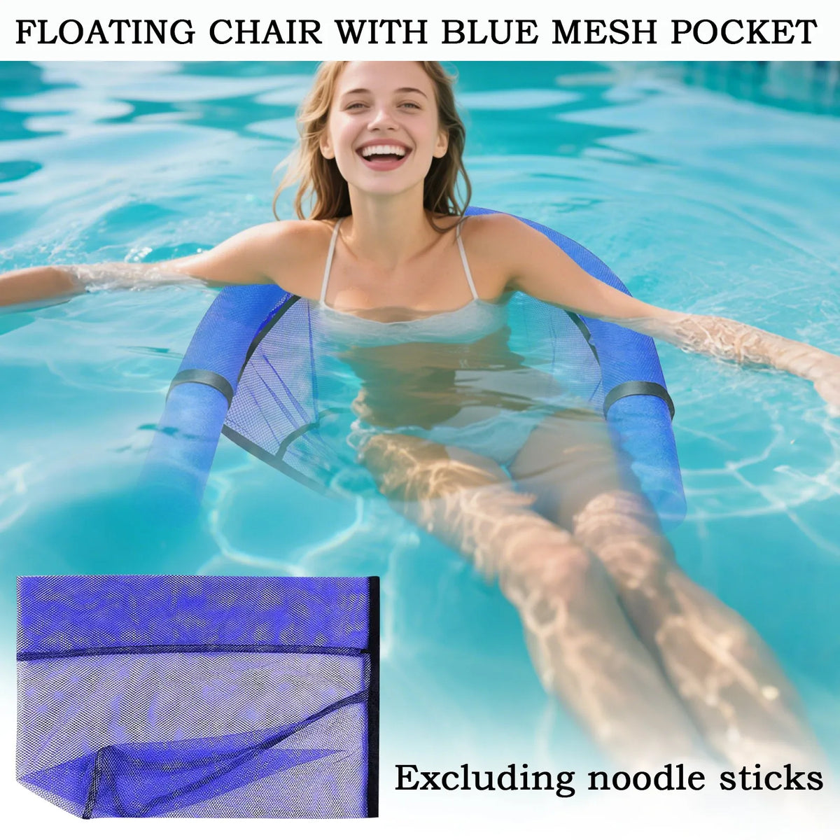 Inflatable Pool Float Chair Lounger | Mesh Hammock Seat