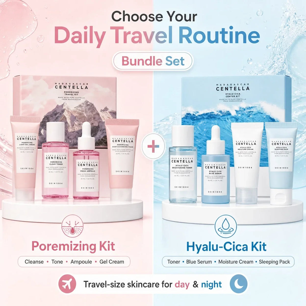 SKIN1004 Centella 4-Piece Travel Kit – Toner, Serum & Cream