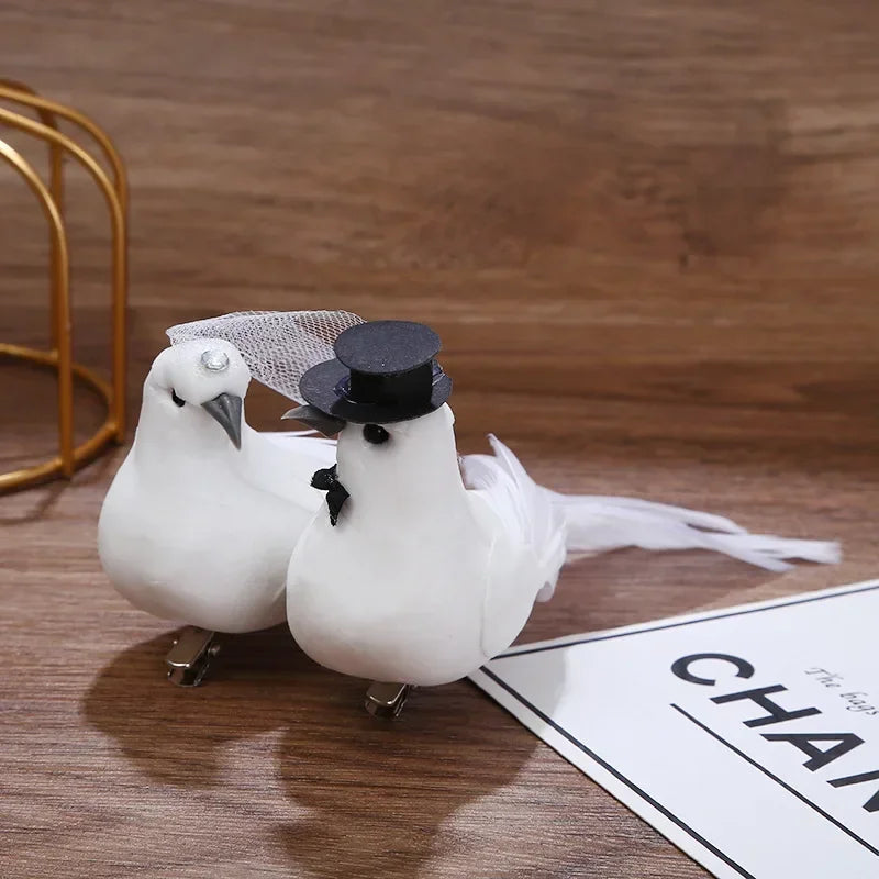 White Dove Couple Figurines – Garden & Home Hanging Décor Pair