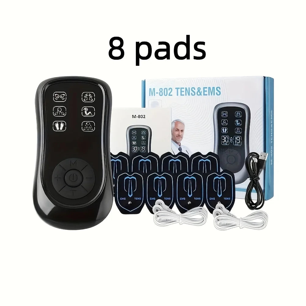 USB Rechargeable TENS Massager – 8 Electrodes, Full-Body