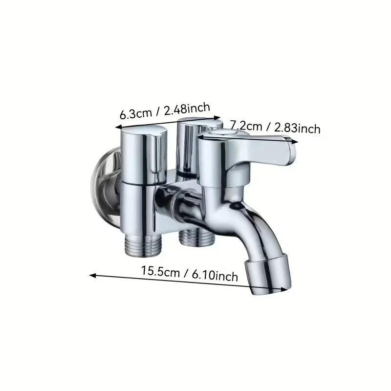 3-Way Angle Valve Faucet | Dual Outlet Single Handle Wall Tap