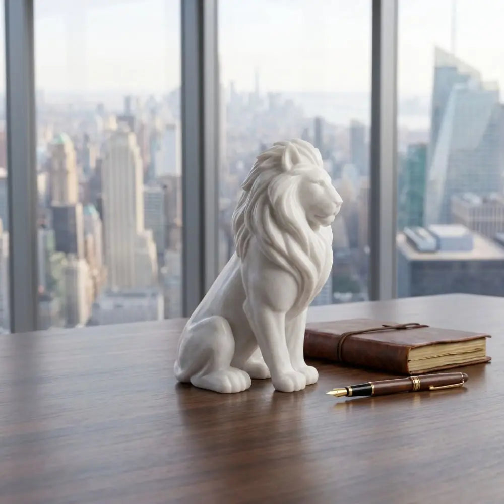 3D Printed Lion Figurine | 10cm Nordic Desktop Statue