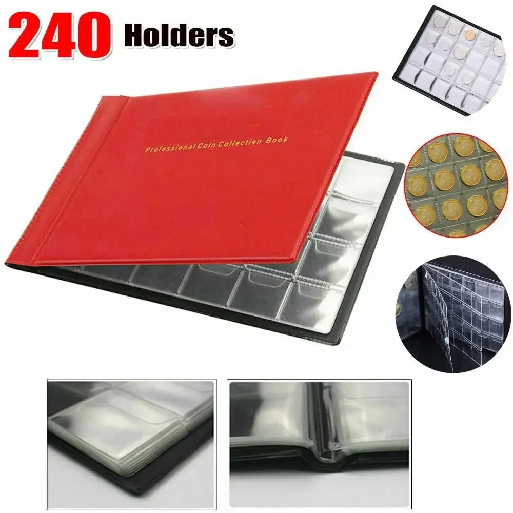 240-Pocket Coin Collection Album Book | 10 Pages for Collectors