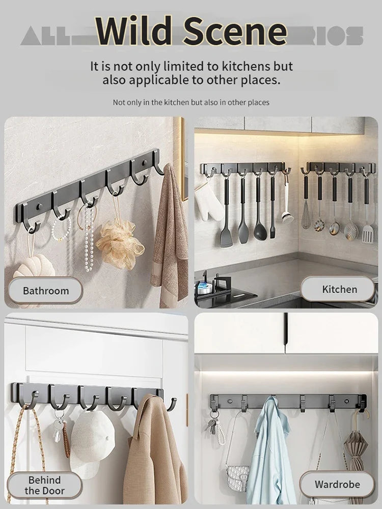 No-Drill Aluminum Wall Hook | Coat & Clothes Hanger Organizer