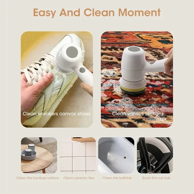 Electric Spin Scrubber USB Rechargeable Cleaning Brush