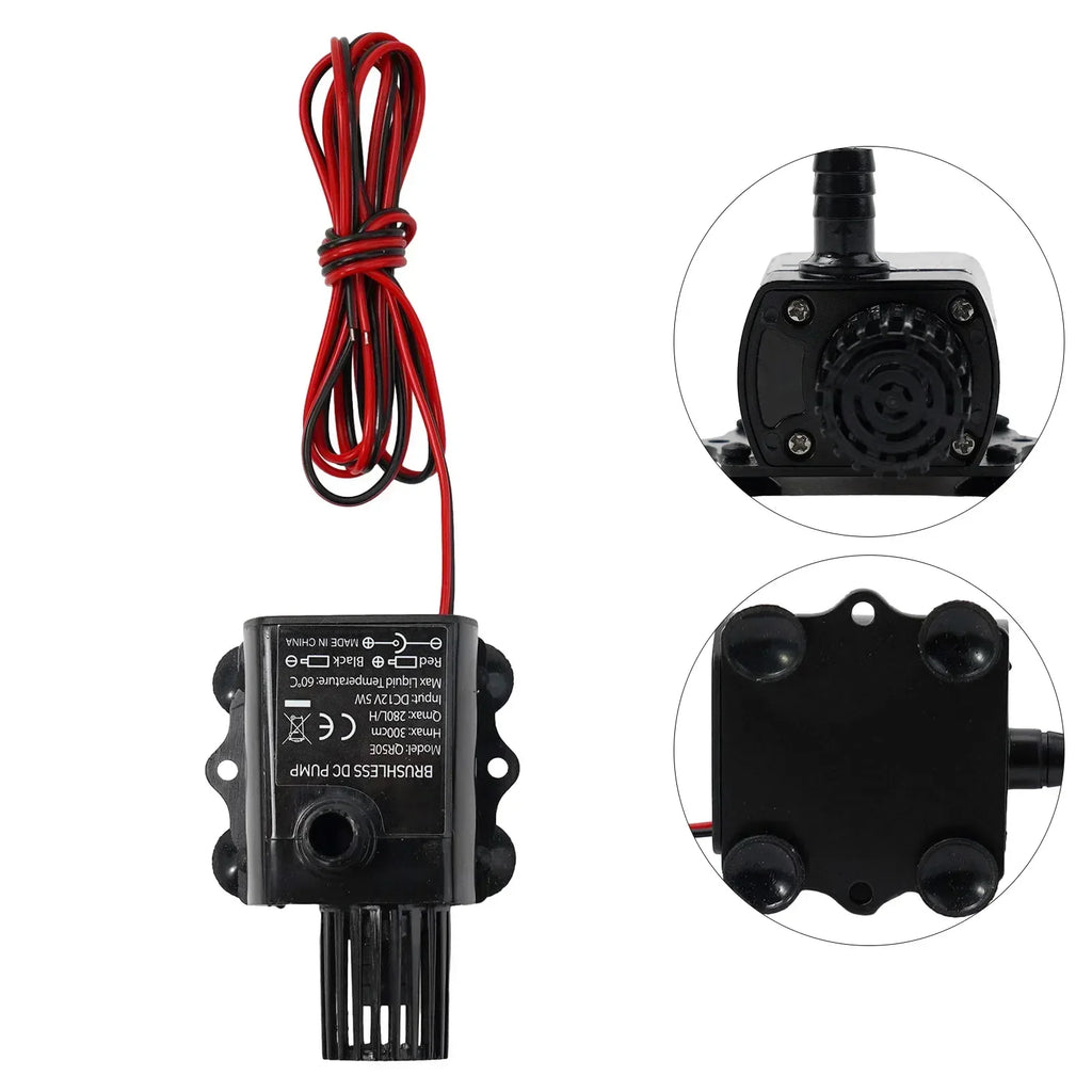 12V Brushless Submersible Water Pump 5W 280L/H – Aquarium & Pond