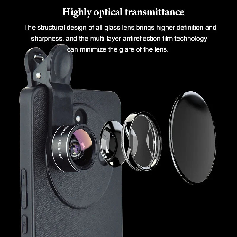 Macro Lens Mobile Fish Eye Phone Camera Fisheye Wide Angle Smartphone