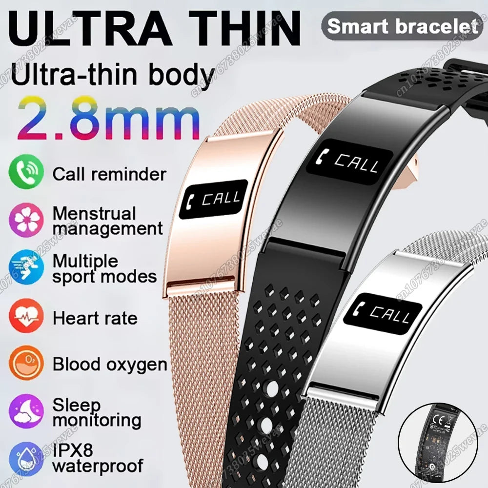 Ultra-Thin Smart Fitness Bracelet – Heart Rate & Sleep Tracker