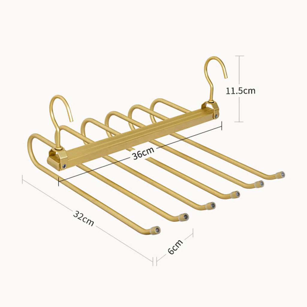 6-in-1 Aluminum Alloy Pants Hanger | Space-Saving Organizer