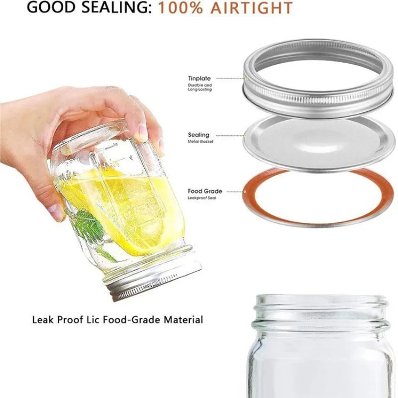 12-Pack Mason Jar Lids & Rings – Regular Mouth 70mm Canning