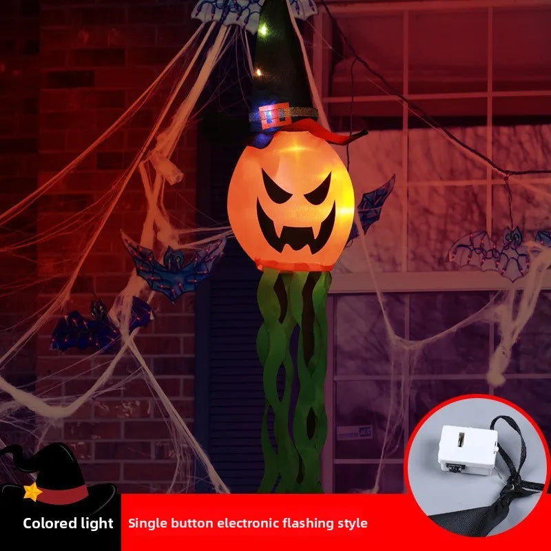 Halloween LED Ghost Hat Lantern | Glowing Pumpkin Hanging Light