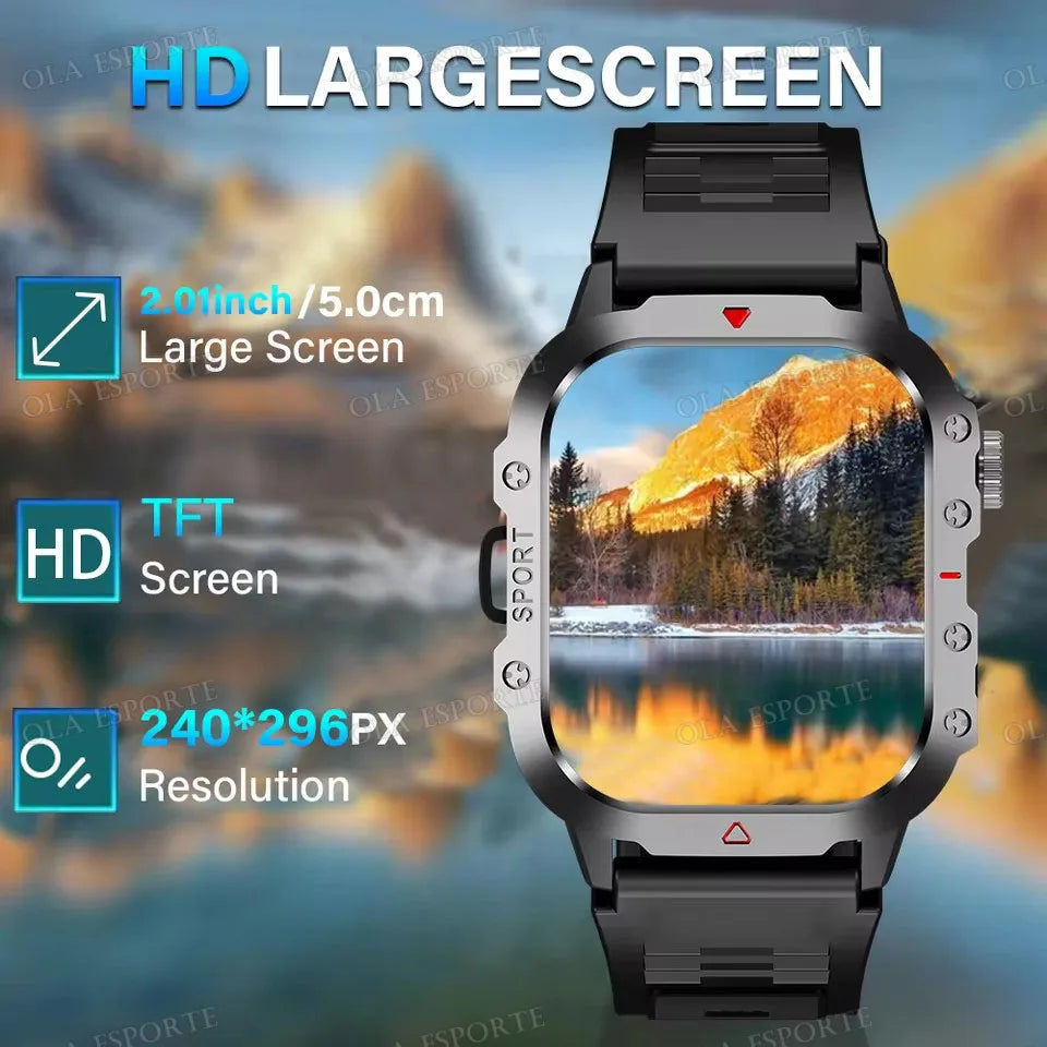 Military GPS Smart Watches Men Flashlight Waterproof Outdoor Sport